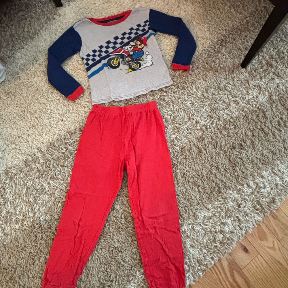Kids Motorcycle Pajama Set - Blue and Red